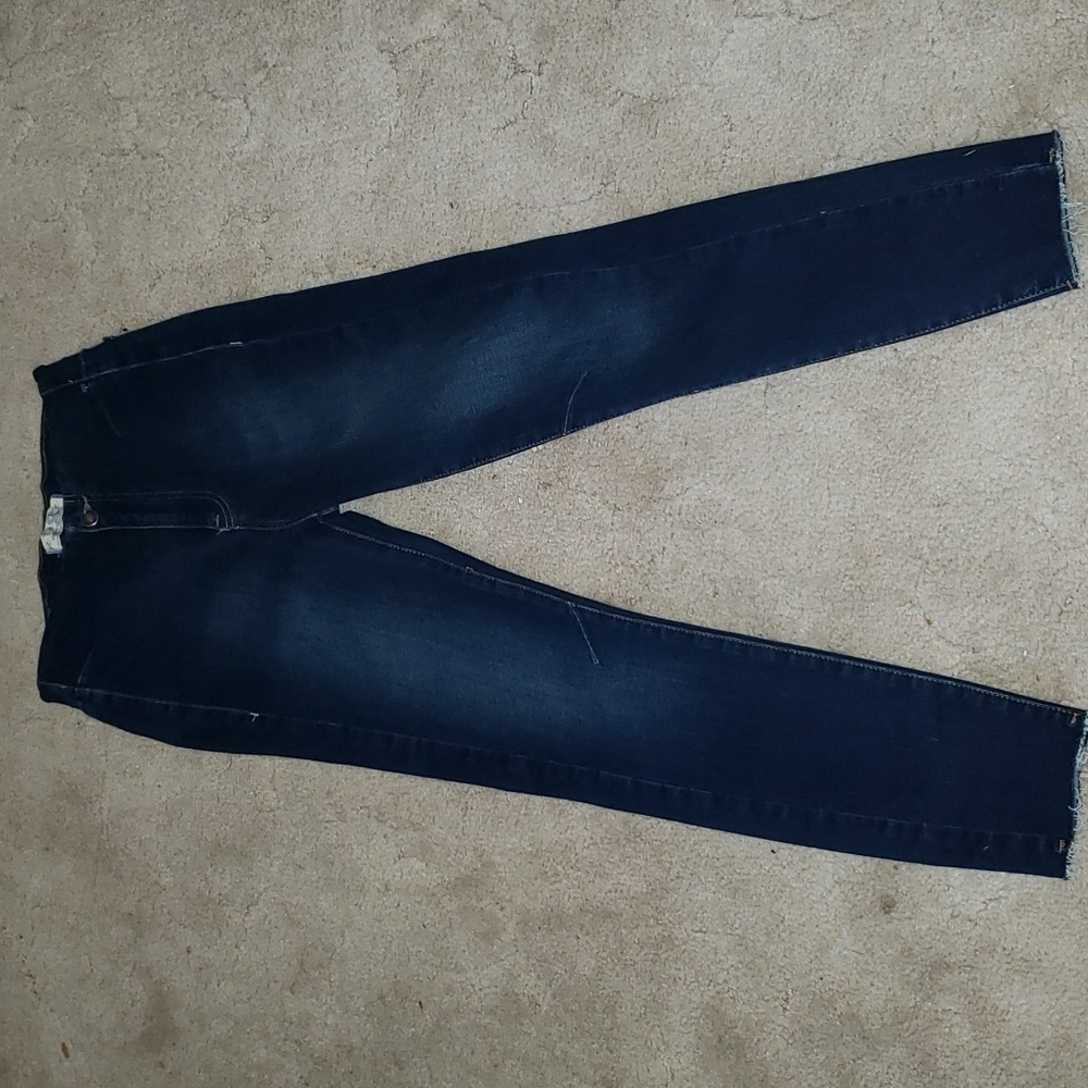 Free People Stretch Skinny Dark Denim Jeans